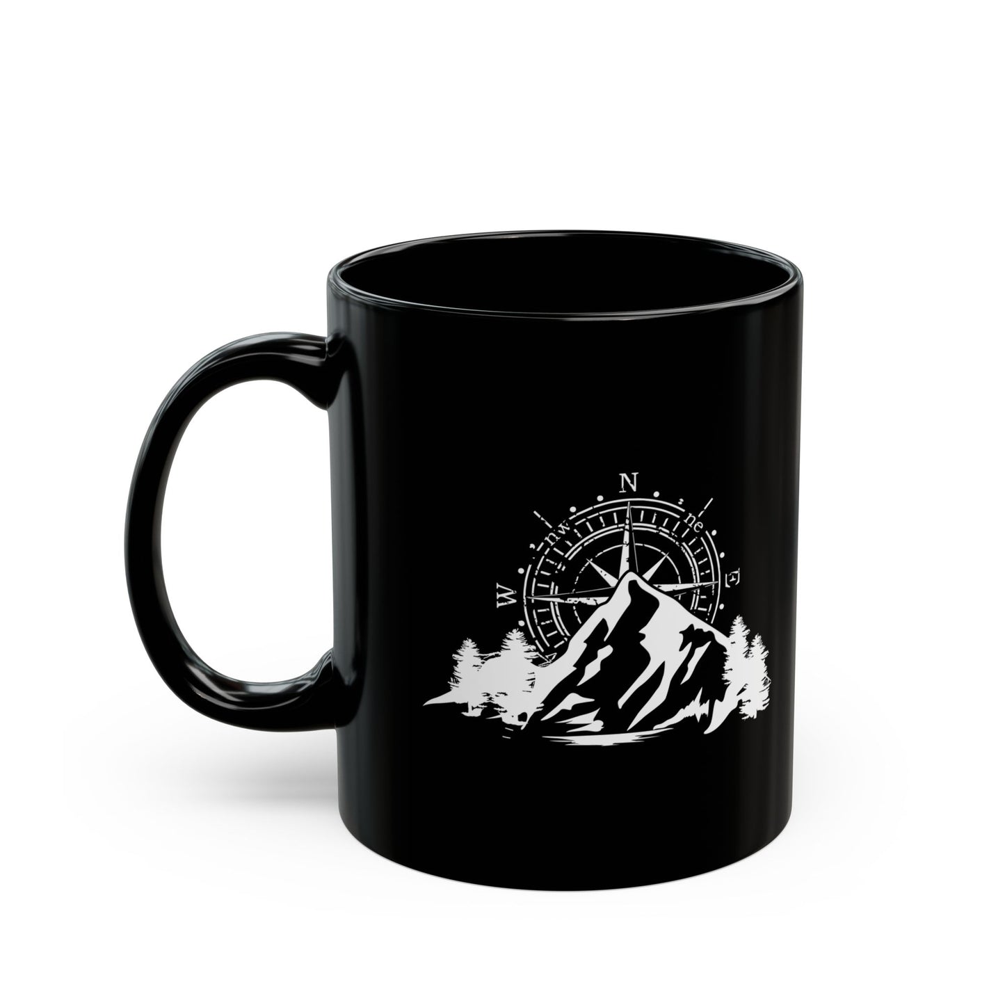 Mountain Compass - Black Mug 11oz