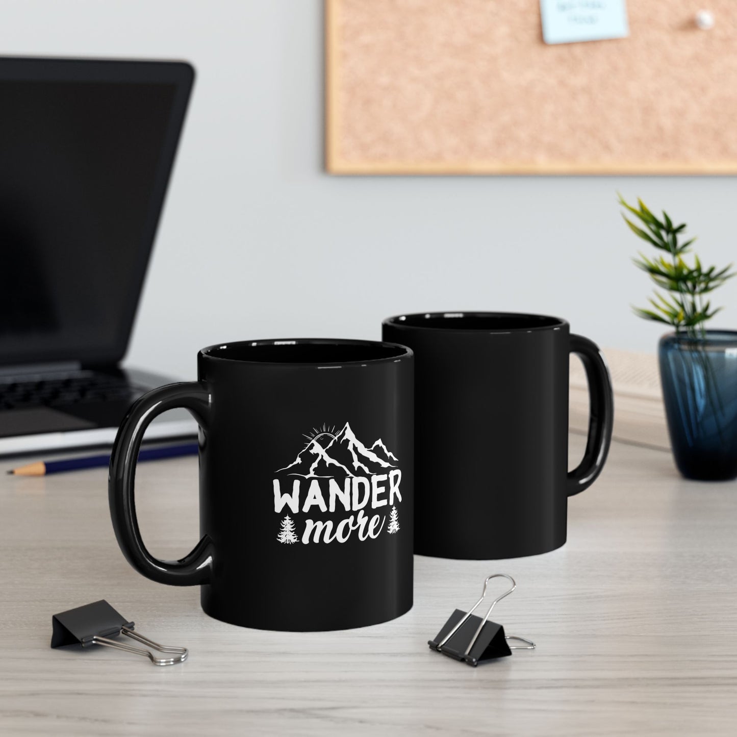 Wander More - Black mug 11oz