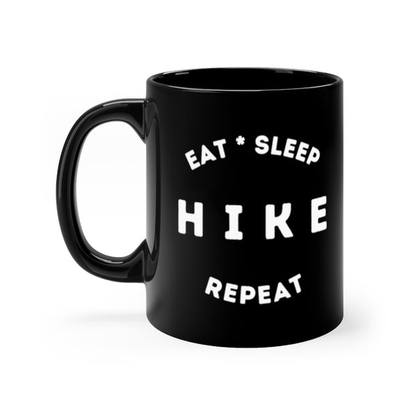 Eat, Sleep, Hike, Repeat - Black Mug 11oz
